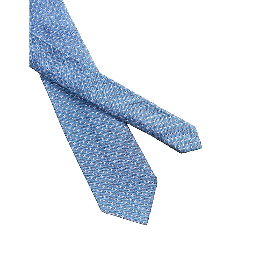 Polo Ralph Lauren Silk Tie Light Blue Pink Geometric Handmade Italy 57x3.25